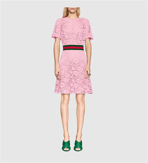 gucci dress pink black|gucci lace dress.